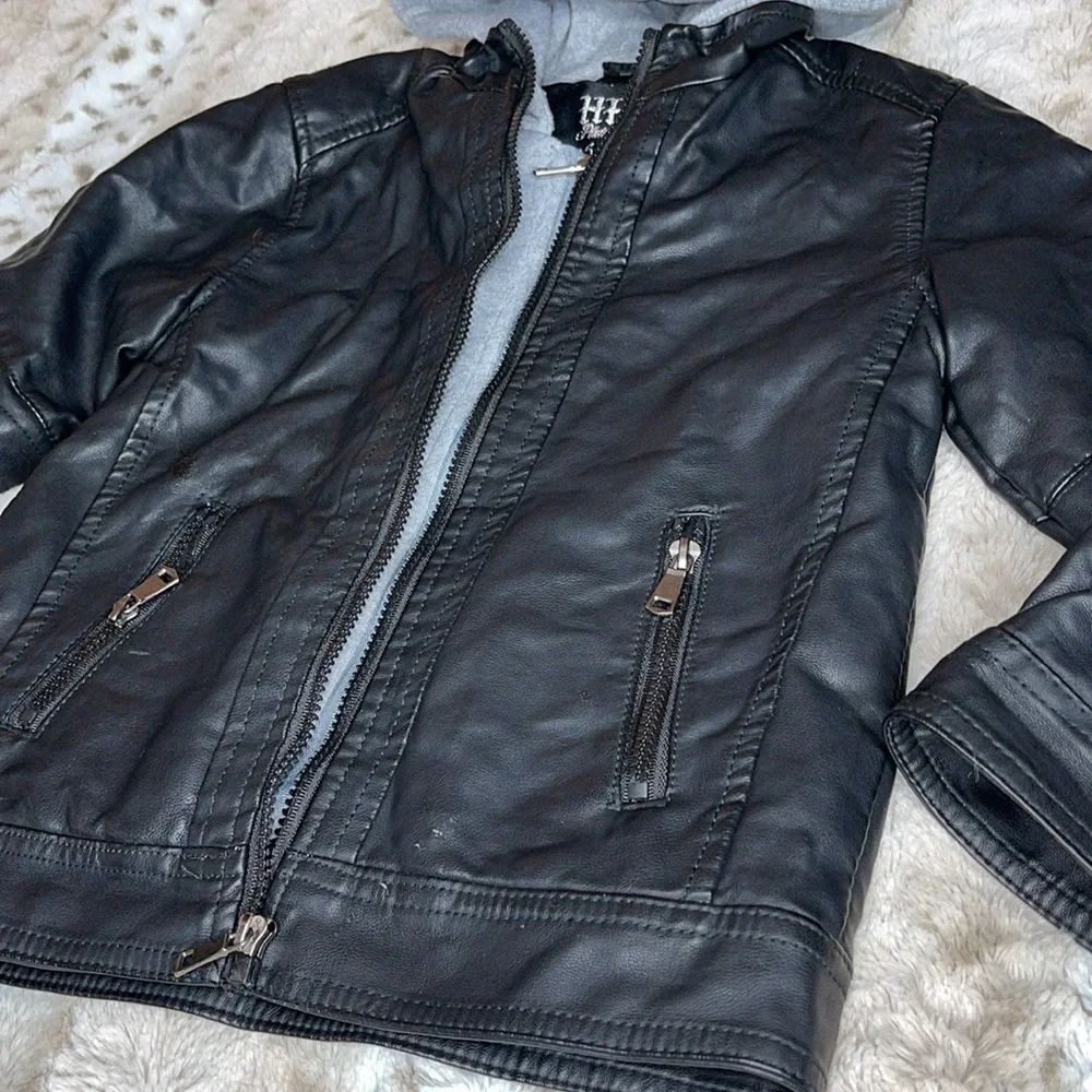HPI Platinum Leather Hoodie Jacket Size 5/6